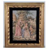Vintage Framed Victorian Needle Point Tapestry