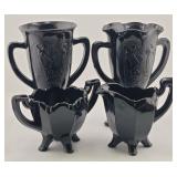 LE Smith Black Amethyst Dancing Nymph Vases, ...