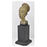Bust of African Woman on Pillar