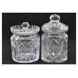(2) Crystal Biscuit Jars: Waterford Lismore & ...