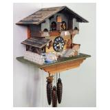 Black Forest Style Chalet Water Wheel Cuckoo Clock