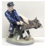 Royal Copenhagen Boy with Calf Porcelain Figurine
