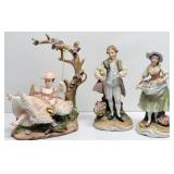 Pair of  Figurines & Lenwile Ardalt Lady on Swing