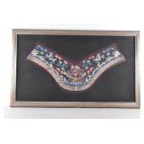 Framed Antique Chinese Embroidered Silk Collar