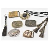 (6) Collectible Belt Buckles, Horse Hair Key +