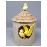 Vtg  Yellow Birds Ceramic Cookie Jar OMC  Japan