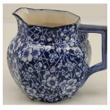 Royal Doulton Flow Blue Calico Cream Pitcher