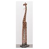 Tall Folk Art African Giraffe Sculpture 6