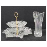 Tulips Satin 2-Tier Server & Mikasa Flores Vase