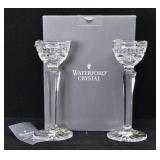 (Pair) Waterford Crystal OVERTURE 8" Candlesticks