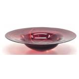 Large Murano Style Red Swirl Art Glass Bowl
