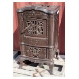 Antique Enameled Parlor Stove - Fancy Scrollwork