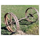 Antique Cast Iron Farm Implement Wheels