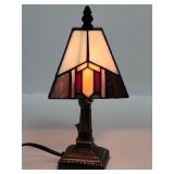Small Arts & Crafts Style Leaded Stain Glass Lamp
