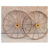(2) Rustic Steel Spoked Wheels 30"