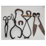 Antique Tools: Ice Tongs, Wool Shears, Horse Shoes