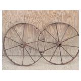 (2) Rustic Steel Spoked Wheels 29"