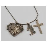 .925 Sterling Charm Pendants & Necklace - 11.5 gtw