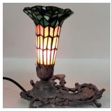 Stained Glass Pond Lily Small Accent Table Lamp