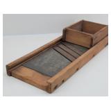 Antique Wooden Kraut /Cabbage Cutter w/Sliding Box