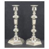 Pair Wm A. Rogers Silver Plate Candle Holders