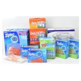 Household Lot: Ziploc Bags, Bounce Dryer Sheets...