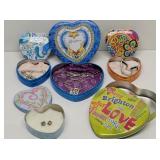 (5) Brighton Heart Shaped Tins w/ Jewelry