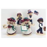 (5) Bakery Belles Patriotic Polymer Clay Figures
