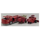 Toy Fire Truck / 2-Farm Tractors / Combines