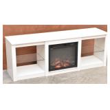 Modern TV Stand w/ Electric Built-In Fireplace
