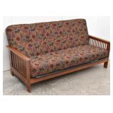 Wood Framed Mission Style Futon Wildlife Fabric