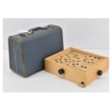 Original Wooden Labyrinth Box & Vintage Suitcase
