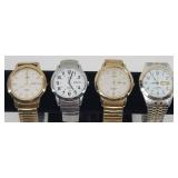 (4) Stretch Band Watches: Timex & Water Resistant