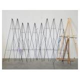 10 Standing Wire Easles w/hook  & 2 wood