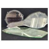 (2) Antique Mirror Pieces & Hand Mirror