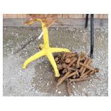 Antique Rail Road Spikes & Metal Chair Base