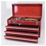 Homak 3 Drawer Metal Tool Box w/ Contents