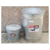 (2) BEHRENS Trash Cans w / Lids & ...