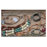 (12pc) Jewelry & Metal Belt: Signed Cookie Lee ...
