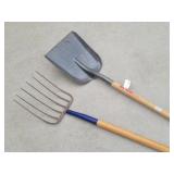 True Temoer 10" Scoop Shovel, 6 Prong Pitchfork