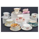 Elegant Fine Bone China Lot: Tea Cups & Saucers..