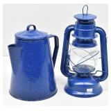 Enamelware Coffee Percolator & Citronella Oil Lamp