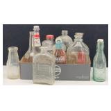 (11) Large Old Bottles: Guild Wine, Milk, ...