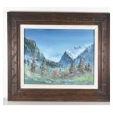 Mountain Scene Original Painting by George Hall
