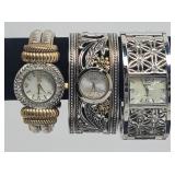 (3) Cuff Bracelet Watches: GNW & Other