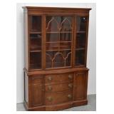 Federal Style Mahogany Curved China Hutch Cabinet