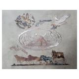(6pc) Metal Wall Art Western / Cabin Theme
