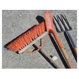 Corona Trench Shovel, Spading Fork, Push Broom