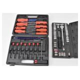 (54pc) 1/4', 3/8' Dr. Socket Set & Screwdriver Set