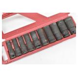 (10) Deep Impact Sockets 1/2' SAE w/ Case